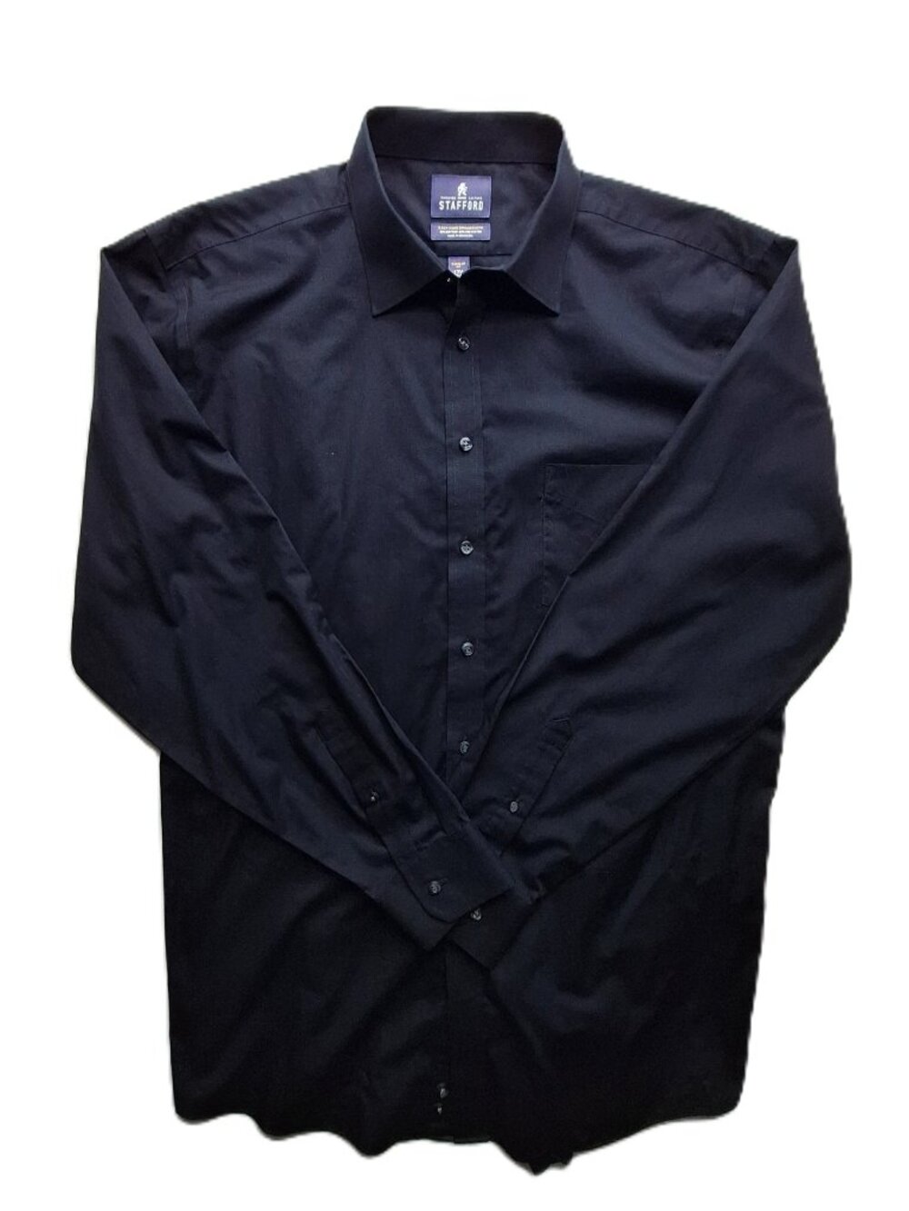 Stafford 17.5 -36/37 Black easy care broadcloth shirt